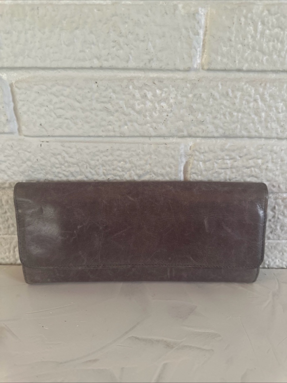 HOBO GRAY LEATHER TRI-FOLD Wallet - Picture 2 of 7